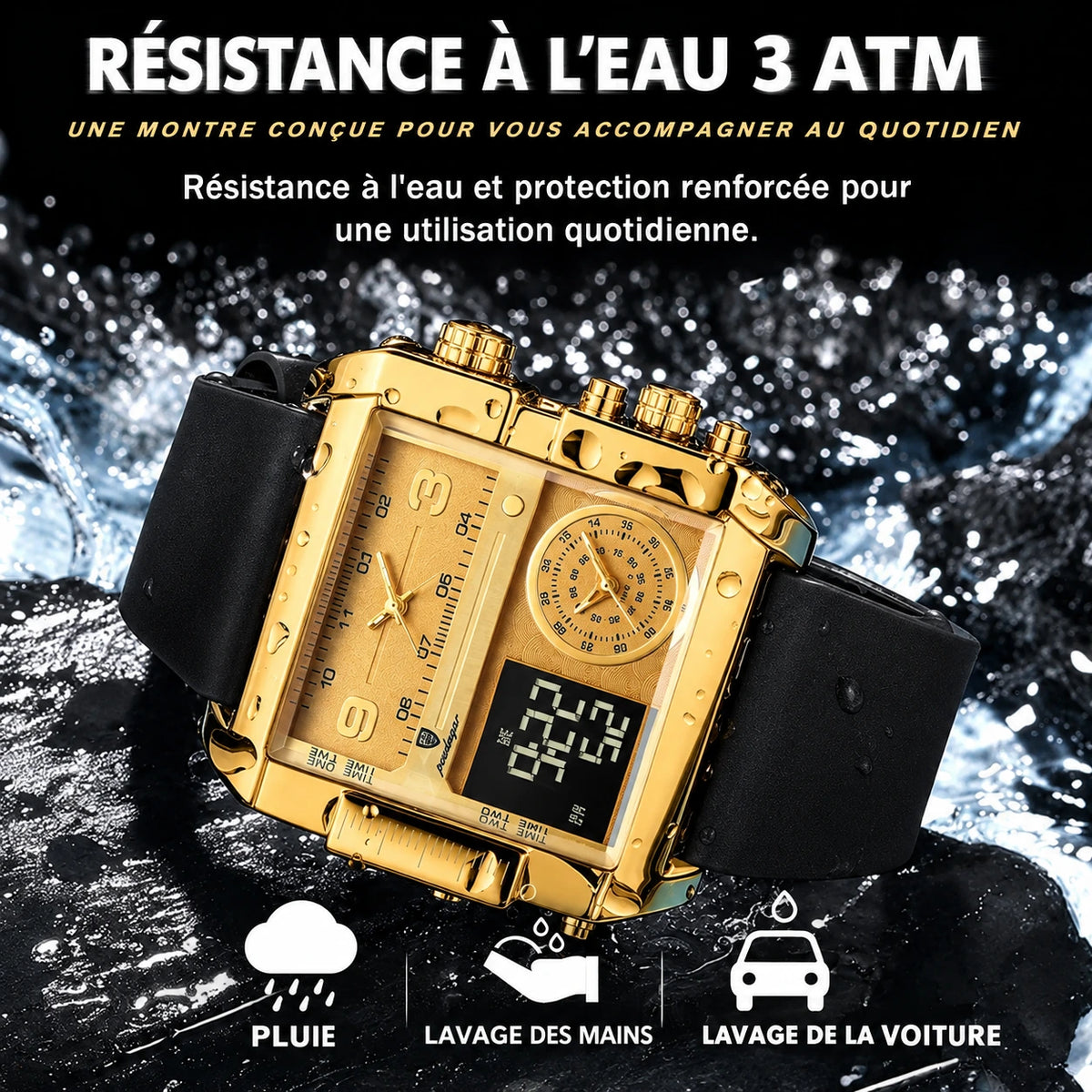👑 POEDAGAR IMPERIAL GOLD X™ - Montre Homme Digitale au Design Luxe (+Coffret Poedagar inclus 🎁)