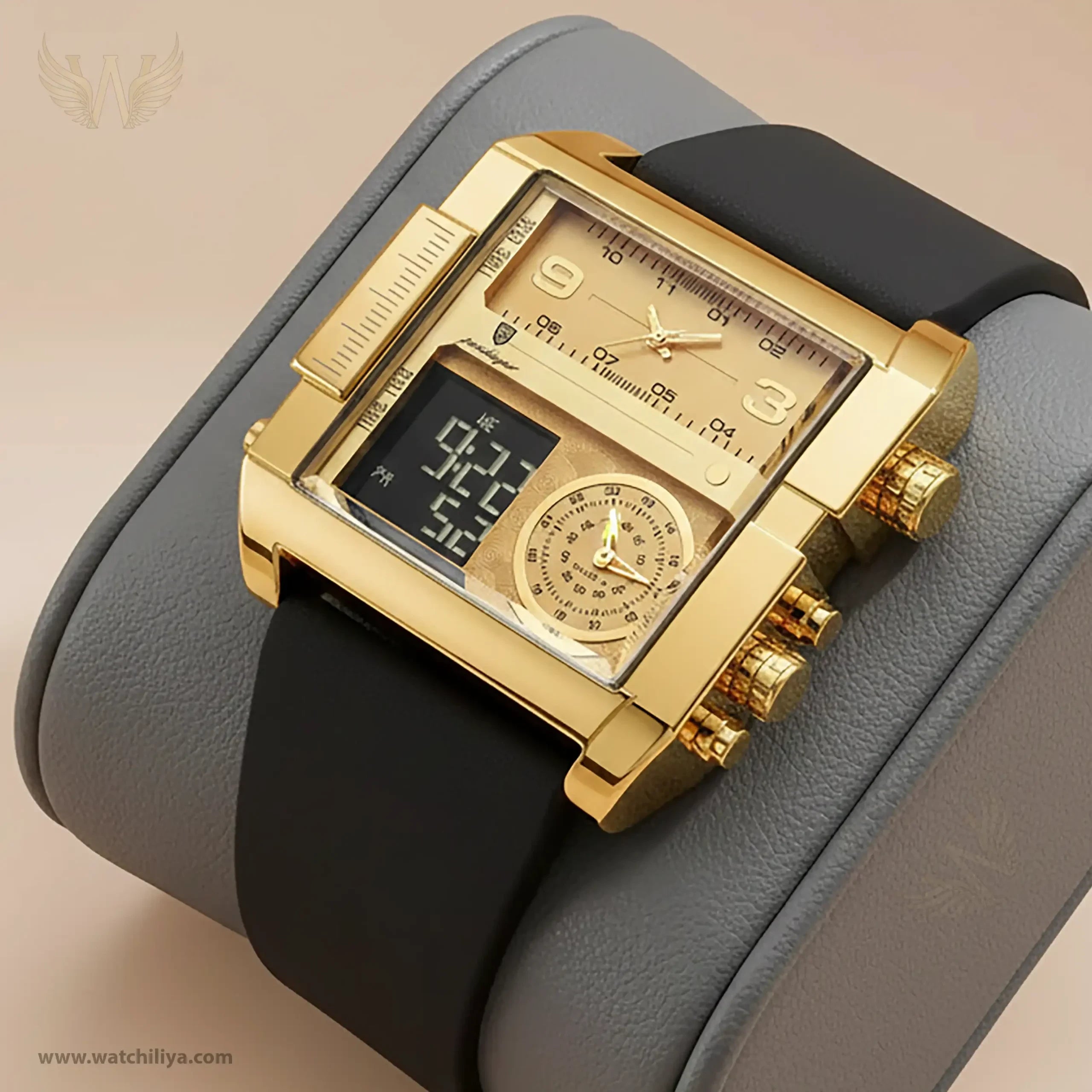 👑 POEDAGAR IMPERIAL GOLD X™ - Montre Homme Digitale au Design Luxe