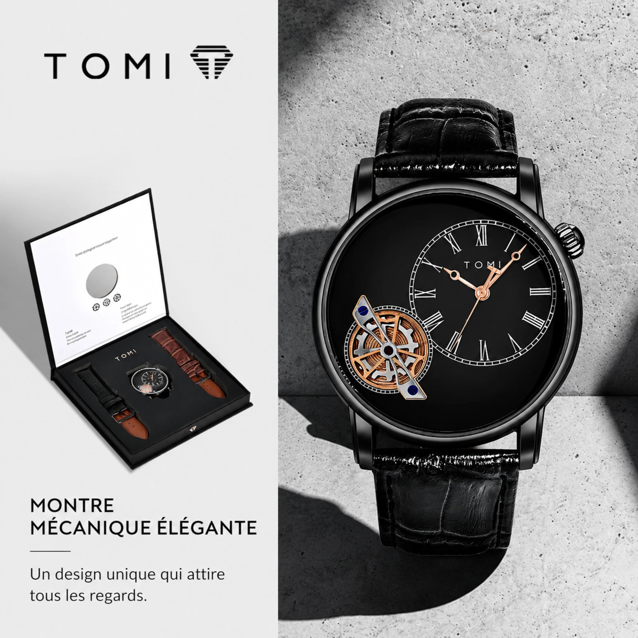 ⌚ Montre TOMI Ace Gear — Coffret 2 Bracelets | Édition Limitée