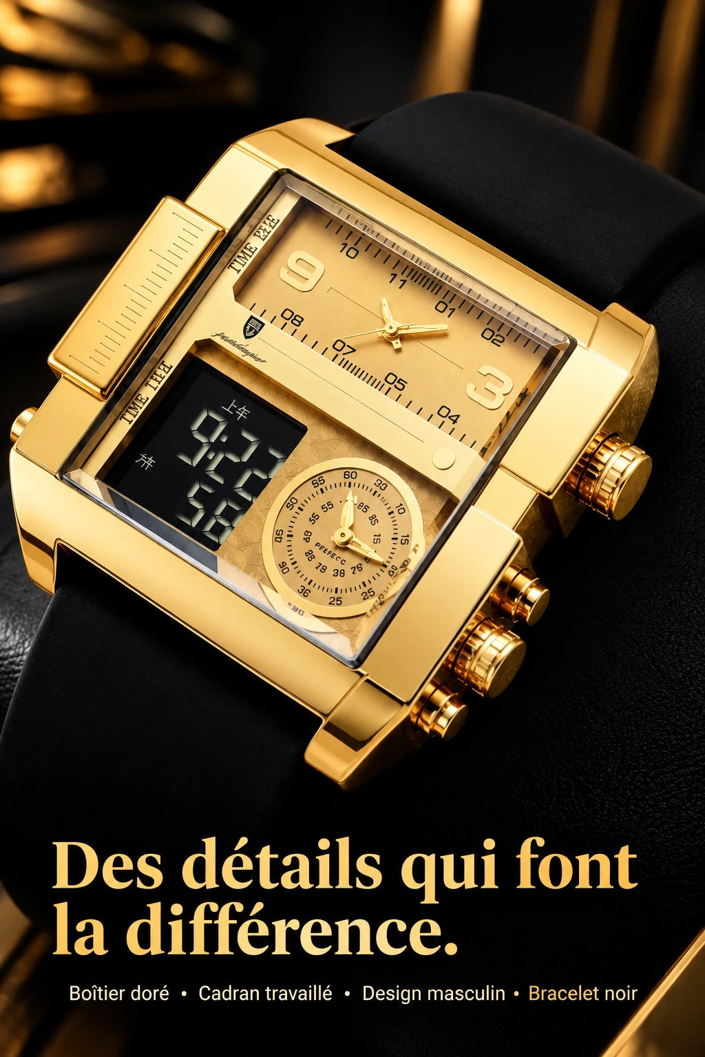 👑 POEDAGAR IMPERIAL GOLD X™ - Montre Homme Digitale au Design Luxe (+Coffret Poedagar inclus 🎁)